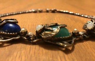 Vintage Antique 1920’s - 30’s Jade Link Choker Necklace.  Pretty Art Nouveau
