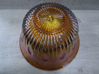 Large Orange Indiana Carnival Glass Punch Bowl Rimmed Edges 5