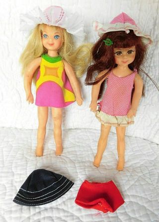 Vintage Chris & Tutti 6 " Barbie Family Sister Dolls Mattel 1966 Japan Some Tags