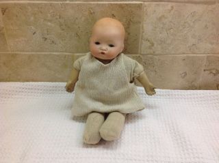 Antique Bisque Baby Doll 7 1/2 Inches Stamped A M Germany