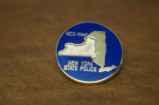 Vtg Nco - West York Ny State Police Pin Button 7/8 " Diameter