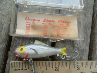 Vintage Fishing Lure Doug English Plugging Shorty Texas 2 1/4 " Shrimp Paperwork