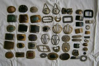 Vintage Antique Metal Shoe Buckles Costume Jewellery Samples