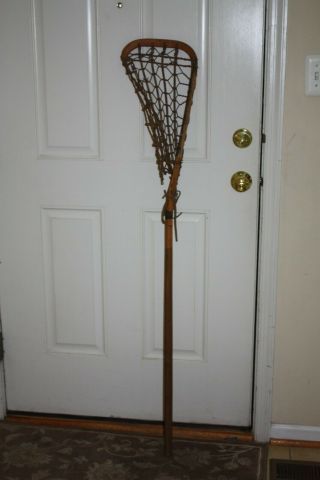 Vintage Antique Wooden 55 " Lacrosse Stick