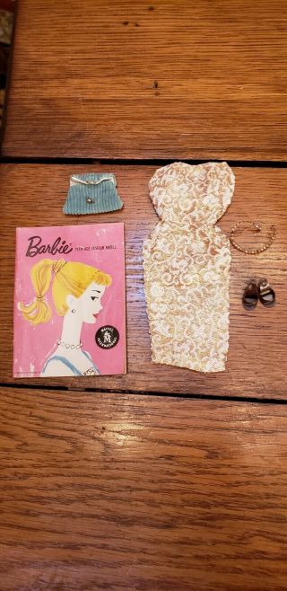Vintage Barbie Golden Girl Dress Purse Necklace Shoes & Pamphlet 911