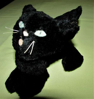 Vintage Clare Creations Plush Black Cat Stuffed Kitten 6 "