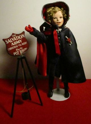 Salvation Army Shirley Temple Doll - All Bisque - Danbury - 1997 - Tag 18 "