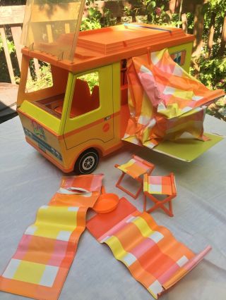 Vintage Mattel Barbie Country Camper - 1971 With Chairs