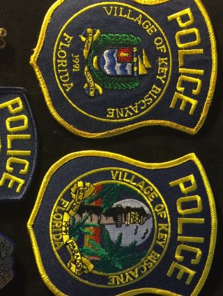 Police Key Biscayne Uniform & Hat Patches & Badge Key Chain