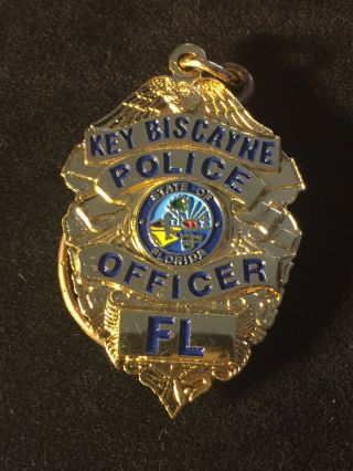 Police Key Biscayne Uniform & Hat Patches & Badge Key Chain 2