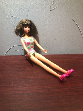 Vintage 1965 Brunette Francie Barbie Doll Eyelashes & Bendable Legs