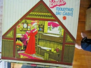 Vtg 1972 Barbie Mountain Ski Cabin Vinyl Carry Case By Mattel Made In Usa