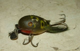 Estate Old Vintage Ccb Co Creek Chub Frog Spot Glass Eye Wood Fishing Lure