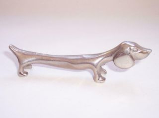 Vintage Art Deco Style Silver Plated Dachshund Dog Figure/animal Ornament