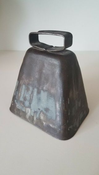 Old Vintage Cow Bell Antique Sheep Bell With Iron Clapper Patina Farm Tool