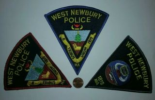 Town Of West Newbiry,  Ma Police Patch Set / Essex County Massachusetts