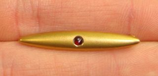 Antique Vintage 10k Yellow Gold & Synthetic Ruby Brooch Pin 0.  92 Grams