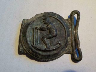 Antique Cricket Themed Pressed Brass Belt Buckle