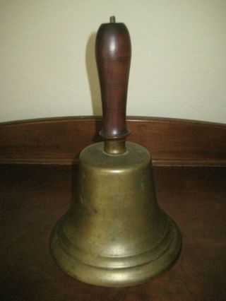 Antique Large 11 1/2 " / Brass Hand Bell / School / Train Bell / 12