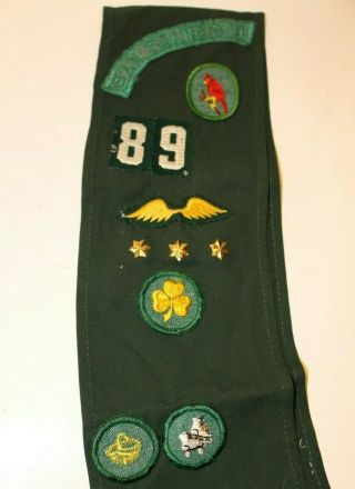 Vintage Girl Scout Sash With Badges & Star Pins - San Francisco Troop 89