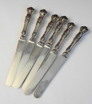 (6) Antique 1847 Rogers Bros.  Vintage Grapes Silverplate Dinner Knives 9 3/4 "
