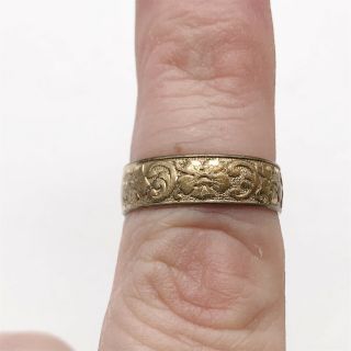 Antique 9ct Rolled Gold Victorian Wedding Band Ladies Ring Size O