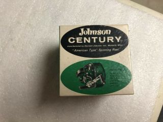 Vintage Johnson The Century Model 100a Spin Cast Fishing Reel,  Box