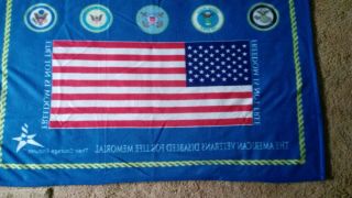 American Veterans Disabled For Life Fleece Lap Blanket Lightweight Flag Military
