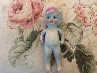 Vintage Large Bisque Kewpie Frozen Charlotte Doll With Moveable Arms