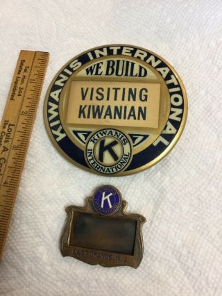 2 Antique Vintage Kiwanis International Badges East Orange Nj Whitehead & Hoag
