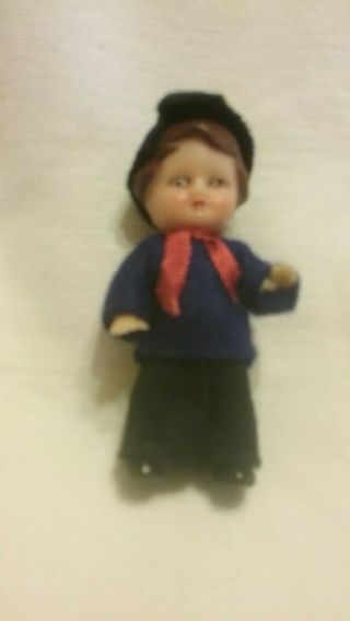Vintage Shackman Soft Rubber Baby Doll House Miniature Germany Jointed Boy