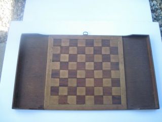 Antique Primitive Wood Checker Board 24 " X 13 1/2 "