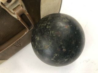 Vintage Duck Pin Bowling Balls w Bag 3 lb 12 ounces bocce lawn duckpin 7
