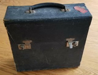 Antique Record Carrying Case From Selfridge & Co.  W/78 Rpm Records