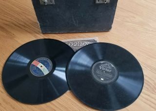 Antique Record Carrying Case from Selfridge & Co.  w/78 rpm Records 5