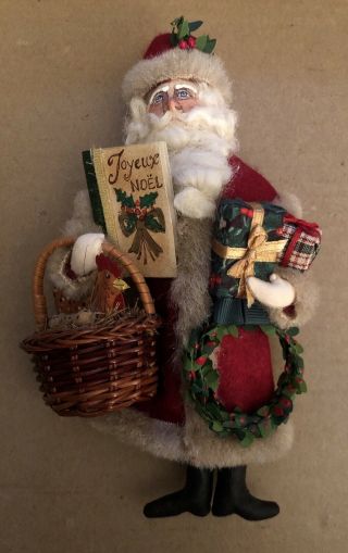 Euc Gladys Boalt Joyeux (pere) Noel Santa Claus With Chicken Ornament (2001)