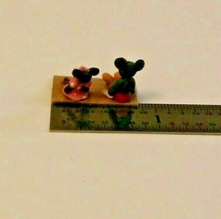 Vintage Dollhouse Miniature Artisan Mickey and Minnie Mouse OOAK 3