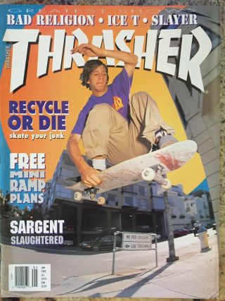 Thrasher Jan 1992 Sargent Slaughtered Mini Ramp Plangreatest Shows Skateboard