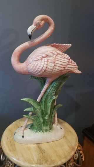 Fitz And Floyd Vintage Japanese Large 21 Inch Ceramic Flamingo Figurine