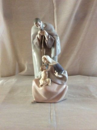 Lladro “blessed Family” Figurine 1499 Joseph,  Mary And Baby Jesus Perfect