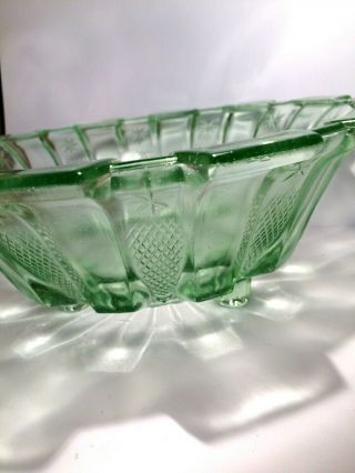 Stölzle Art Deco Green Glass Large fruit or Salad Bowl 4