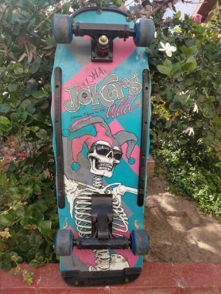 Vintage 1987 Valterra Single Lip Jokers Wild Skateboard Deck