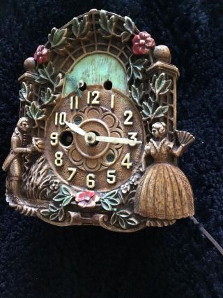 Antique 1920’s Minature America Patented Cuckoo Clock,  No Key,  Or Pendulum,