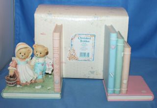 Cherished Teddies Jack And Jill Bookends 128104 1994 Enesco