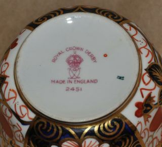 Antique Royal Crown Derby Porcelain Traditional Imari Fluted Cup & Saucer 2451 3