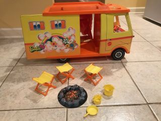 Vintage Mattel 1970 Barbie Country Camper With Accessories