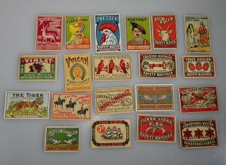 Antique Vintage Matchbox Labels 20 Different - 55808