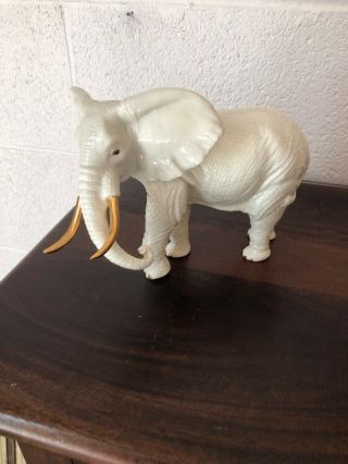 Lenox 1996 Porcelain Elephant With Gold Tusks,  Eyes And Nails 8 1/4 " Long