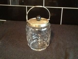 Lovely Antique Cut Glass And Silverplate Biscuit Jar Good Piece