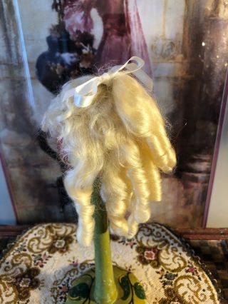 Antique Style Vintage Platinum Blonde Mohair Doll Wig